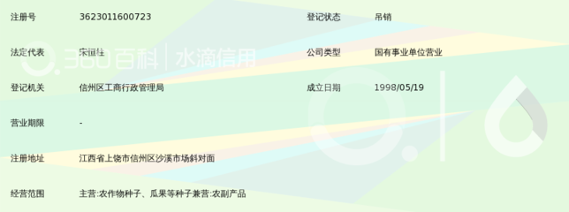 上饶市种子公司沙溪经营部