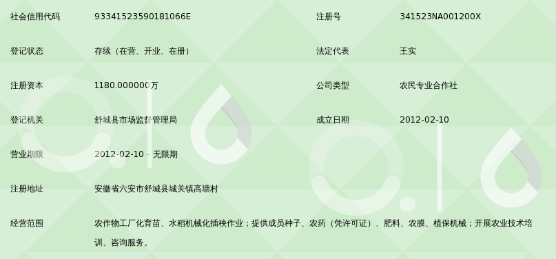 舒城县天禾种苗专业合作社